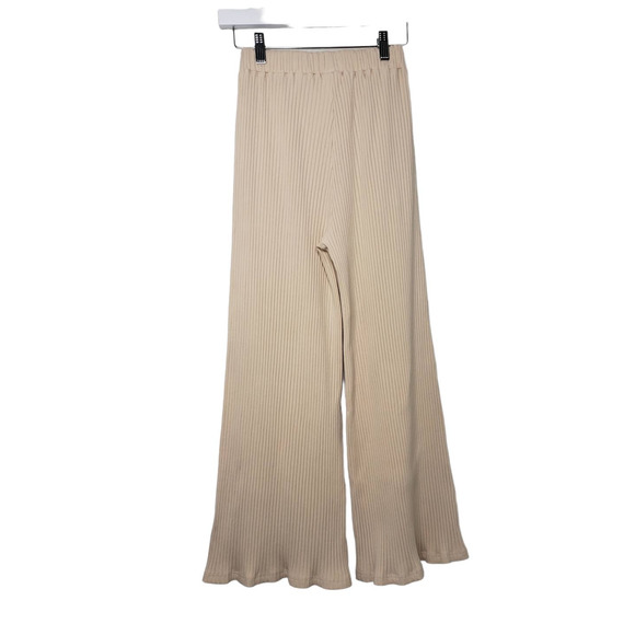 Callahan Knit Wear Bo Wide Leg Ribbed Pants in Cream - Picture 12 of 12